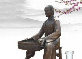公園銅雕曬茶葉小品人物雕塑 