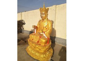 地藏王銅佛像 地藏王雕塑銅雕陵園光芒黃銅