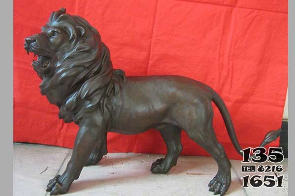 大型銅獅子 銅獅子雕塑獅子公司臥式銀行圖片