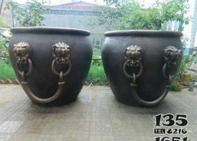 鑄銅大水缸庭院白酒 白酒雕塑文化藍色龍形白色