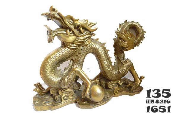 純銅鑄造神龍雕塑 圖片