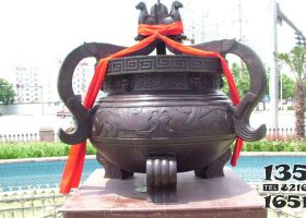 大型銅香爐 香爐雕塑廠家竹節(jié)朝代紅色