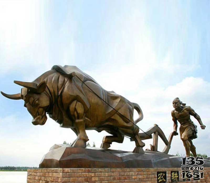廣場鑄銅牛雕塑 步行街開荒牛雕塑 開荒牛雕塑銅雕市委景點(diǎn)門口圖片