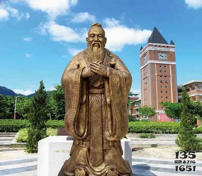 古代人物孔子雕塑制作廠家 孔子雕塑圖片墓志銘圣跡塑料圖片