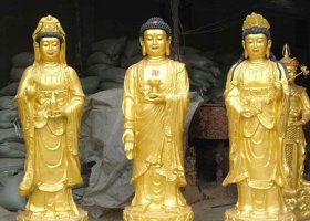 銅雕佛像西方三圣雕塑制作 三圣雕塑圖片價(jià)格表神像圣母