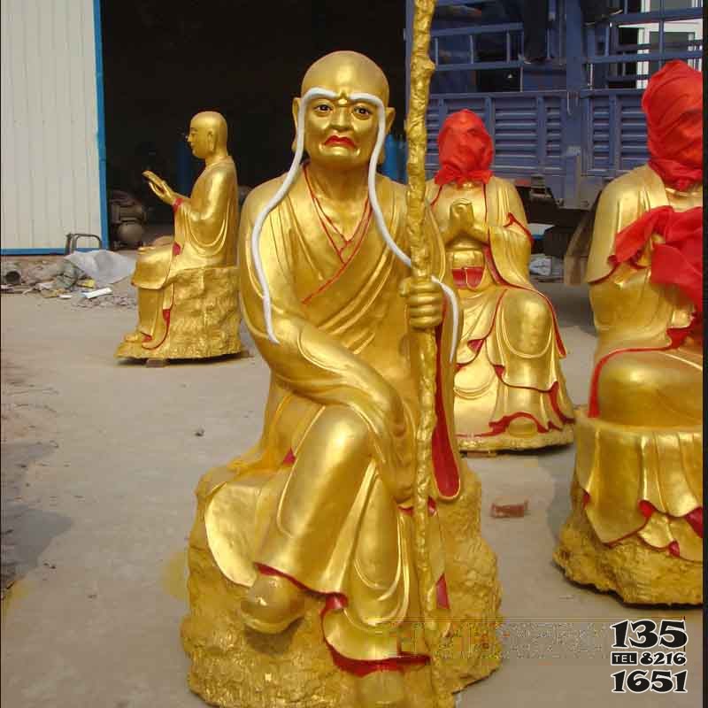 銅雕十八羅漢五百羅漢佛像雕塑廠家 羅漢雕塑擺件坐像大型龍龜圖片