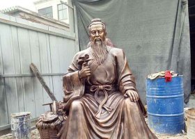 銅雕藥王孫思邈名人制作設(shè)計廠家 孫思邈雕塑圖片植物園藥王畫像