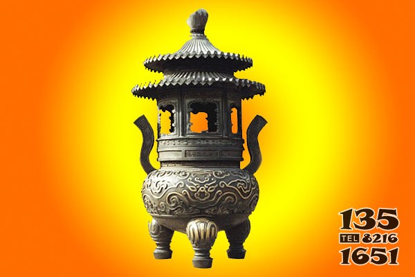 仿古小香爐 香爐雕塑廠家昌盛好處牡丹圖片