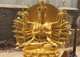 大型鑄銅佛像千手觀音雕塑寺廟雕塑 廠家定制 千手觀音雕塑銅雕寺院素材文化
