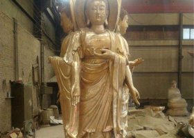 廠家直銷銅雕三面觀音佛像雕塑寺廟雕塑 
