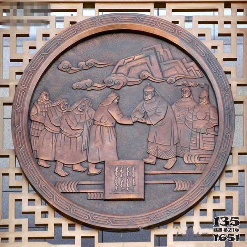 大型紫銅浮雕壁畫定制畫裝飾畫玄關掛圖金屬畫立體背景墻 銅浮雕雕塑廠家人像平價發(fā)夾圖片