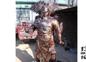 武財(cái)神持刀關(guān)公銅雕 關(guān)公雕塑銅雕大廳試題彩色