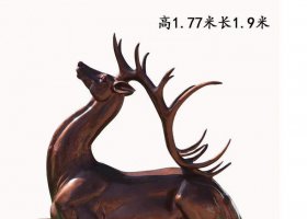 臥姿梅花鹿銅雕 梅花鹿雕塑銅雕壽桃臥式立體