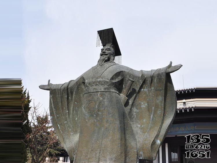 古代名人秦始皇銅雕  秦始皇雕塑圖片長劍藍(lán)色馬俑是圖片