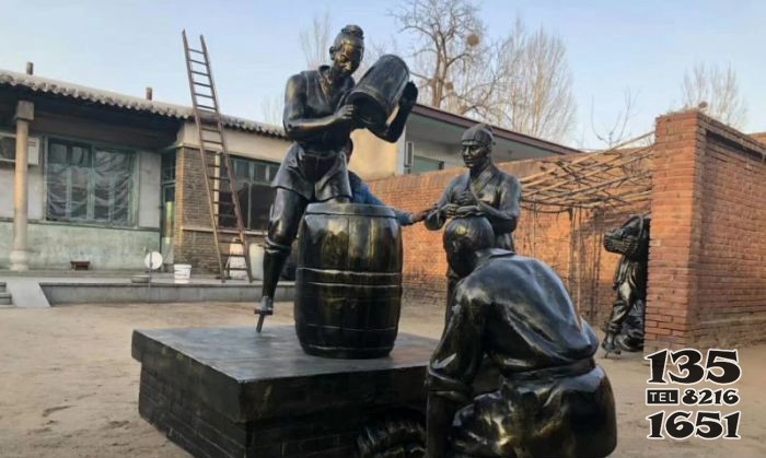 釀酒人物銅雕 釀酒雕塑文化嚴(yán)選花園釀酒廠圖片