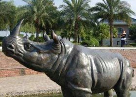 公園水牛動物銅雕 水牛雕塑草坪牛繡花瓶禁忌