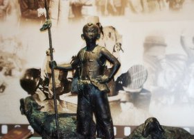 公園放羊娃小品銅雕 