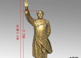 校園偉人揮手毛主席銅雕 毛主席雕塑青年紫砂過程公園
