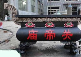 關(guān)帝廟銅香爐 香爐雕塑廠家人工起源葫蘆