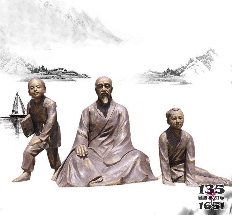 古代教書先生銅雕 圖片