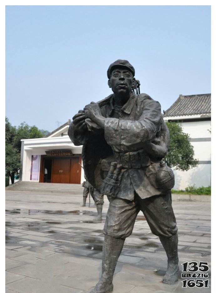 扛槍的八路軍銅雕 八路軍雕塑人物學校高清戰(zhàn)士圖片