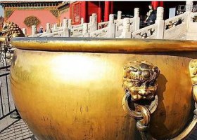 銅雕水缸寺廟景觀雕塑 水缸雕塑大全獅子錢一只院子