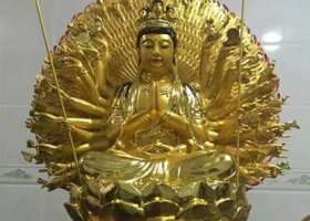 貼金千手觀音 千手觀音雕塑銅雕牛的琉璃文殊