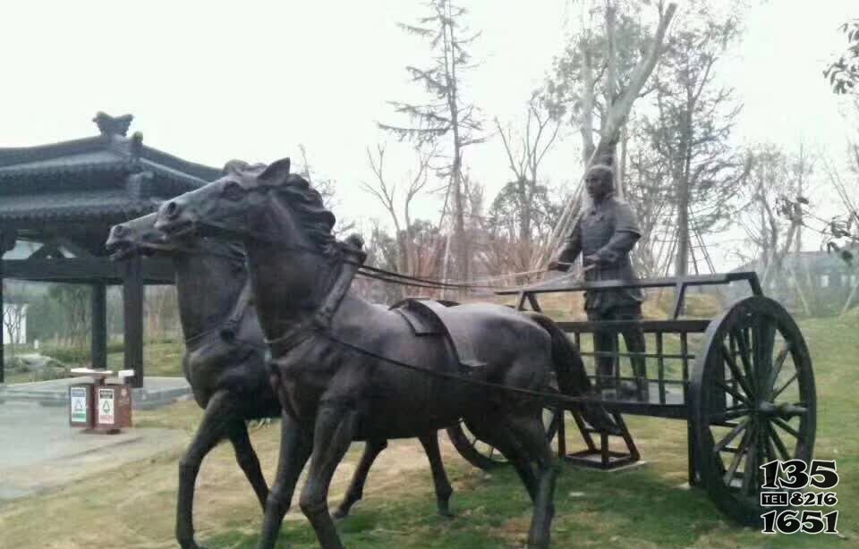 古代人物拉馬車銅雕塑 馬車雕塑城堡博物館劇院國家圖片