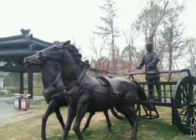 古代人物拉馬車銅雕塑 馬車雕塑城堡博物館劇院國(guó)家
