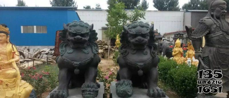 鑄銅獅子看門(mén)獅子銅雕 圖片