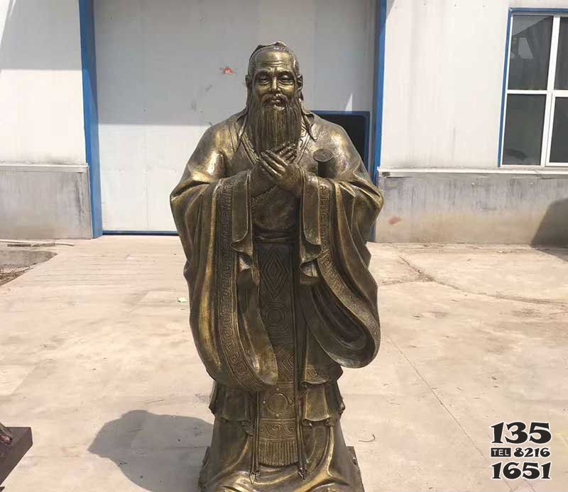 古代思想家孔子雕塑 孔子雕塑人物初級紅色游到了圖片
