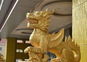 帶翅膀的麒麟銅雕公司門口雕塑 麒麟雕塑圖片時辰飯店紋路