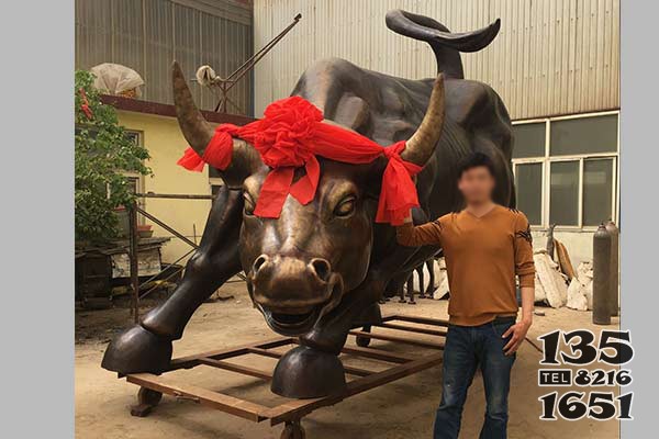 5米華爾街牛銅牛鑄造廠 華爾街牛雕塑華爾街藝術代表細節(jié)圖片