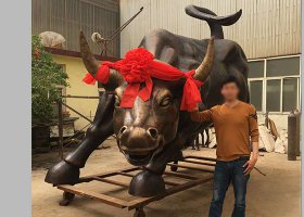 5米華爾街牛銅牛鑄造廠 華爾街牛雕塑華爾街藝術(shù)代表細(xì)節(jié)
