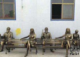 廣場銅雕美女休息人物雕塑 美女雕塑圖片和平世界壁畫