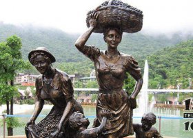 廣場摘葡萄人物豐收銅雕 葡萄雕塑大全型號藝術供應商