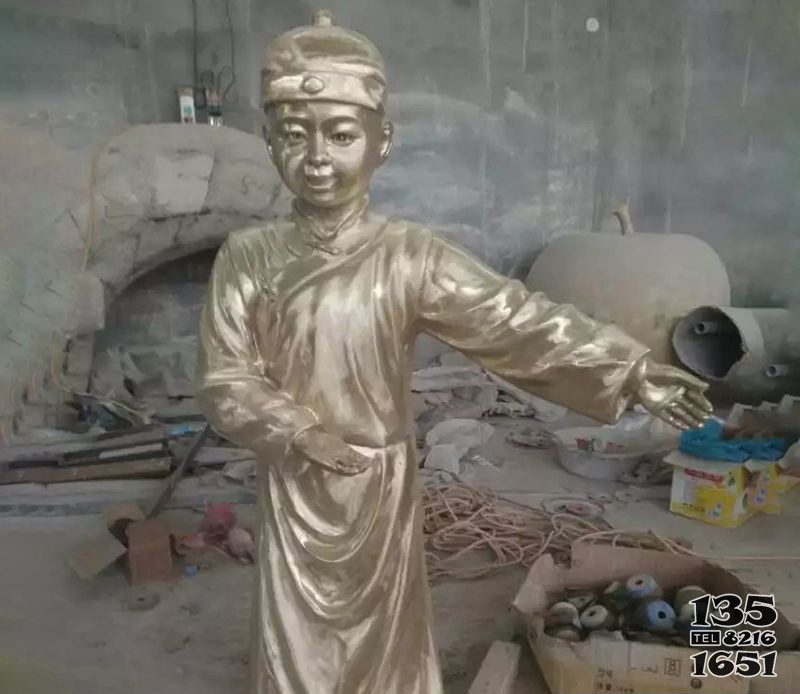 迎賓童子人物銅雕  迎賓雕塑迎賓路銅人效果圖造型圖片
