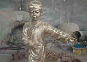 迎賓童子人物銅雕  迎賓雕塑迎賓路銅人效果圖造型