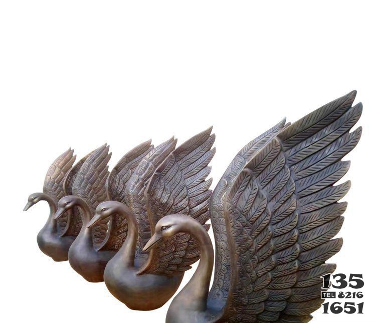 小區(qū)動(dòng)物天鵝銅雕 圖片