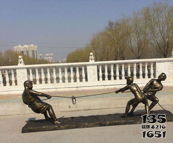 拔河兒童雕塑 兒童雕塑大全最好雕塑系瓷廠圖片