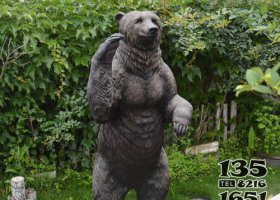 狗熊動物銅雕 