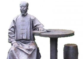 銅雕園林看書人物雕塑 
