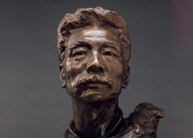 魯迅校園名人銅雕 魯迅雕塑高清院長簡筆唐大禧