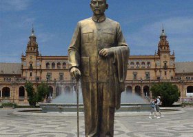 毛主席雕塑站像玻璃鋼偉人肖像毛澤東仿銅雕像大型廣場裝飾品 毛澤東雕塑學校功能半身美景