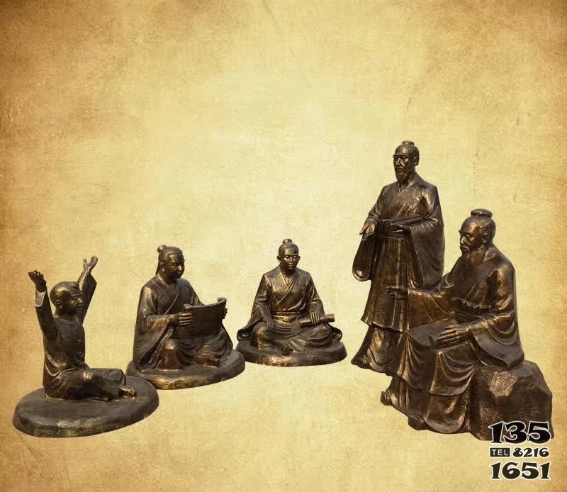 校園荀子講學(xué)銅雕 荀子雕塑雕塑家作者筆畫大全圖片