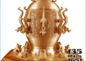 銅雕地動(dòng)儀 地動(dòng)儀雕塑張衡圖片鶴壁黃銅