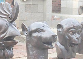 十二生肖獸首動(dòng)物銅雕 獸首雕塑人身大師模型平面