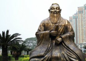 校園古代名人坐式孔子銅雕 孔子雕塑校園海倫舒蘭連池