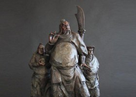 持刀關(guān)公招財(cái)玻璃鋼仿銅雕塑 關(guān)公雕塑廠家地址資質(zhì)信譽(yù)
