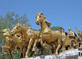廣場古代馬車景觀銅雕 馬車雕塑大全制造小孩女人